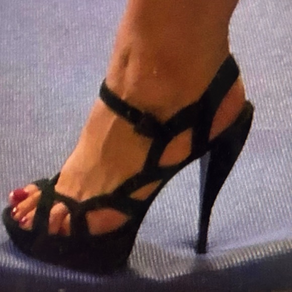 Edmundo Castillo High Heels Sandals Dark Green Suede 36.5 - Picture 4 of 6